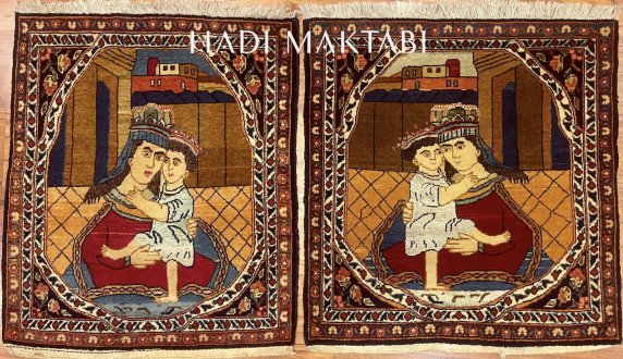 Madonna & Child Part-Silk Kashan Pair